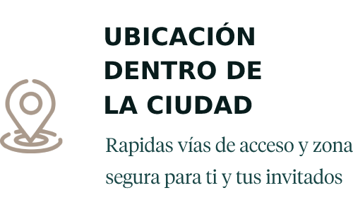 Ubicación dentro de la ciudad. Rápidas vías de acceso y zona segura para ti y tus invitados.